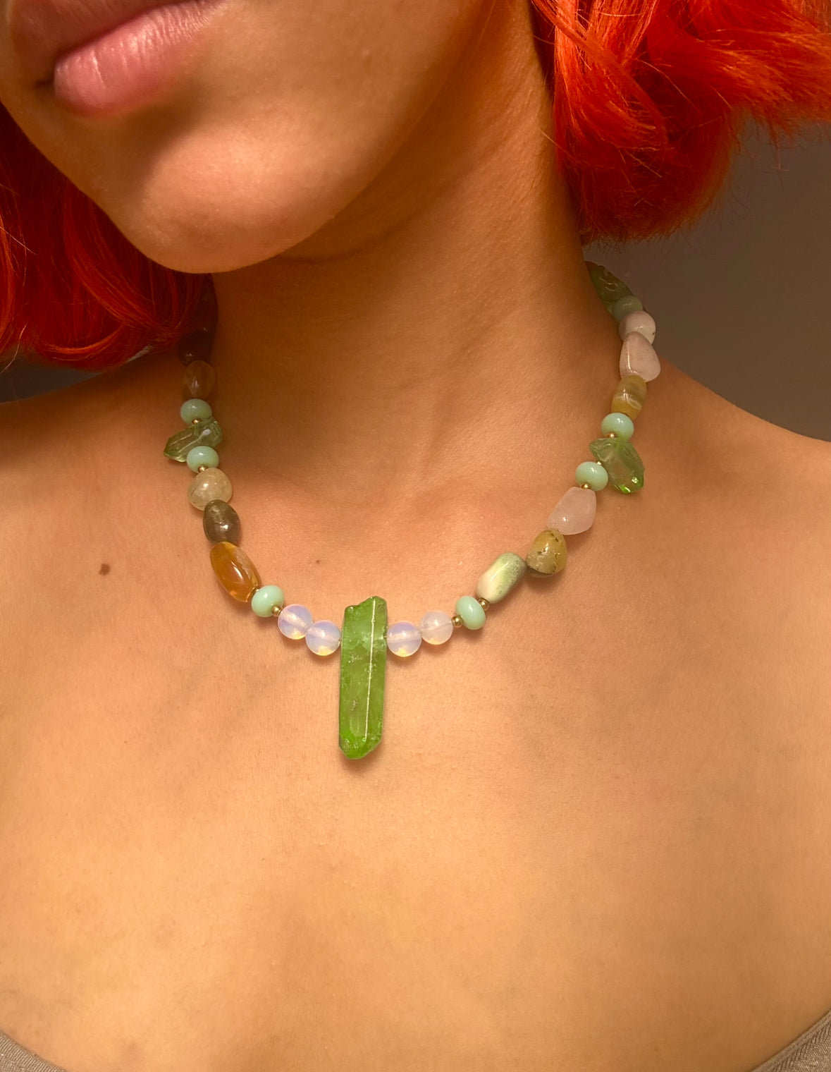 Green chunky vibe necklace