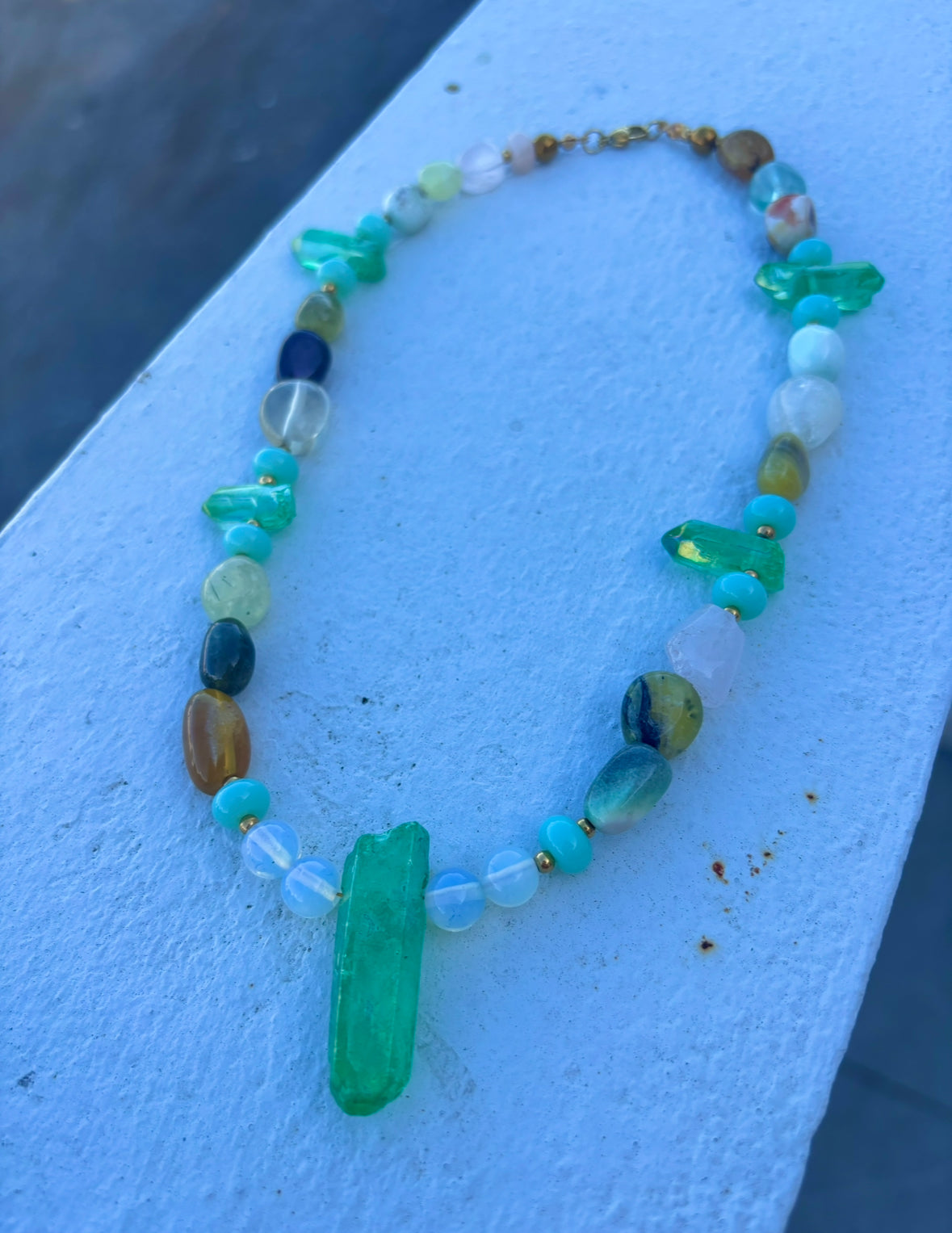 Green chunky vibe necklace