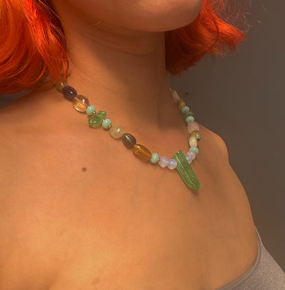 Green chunky vibe necklace